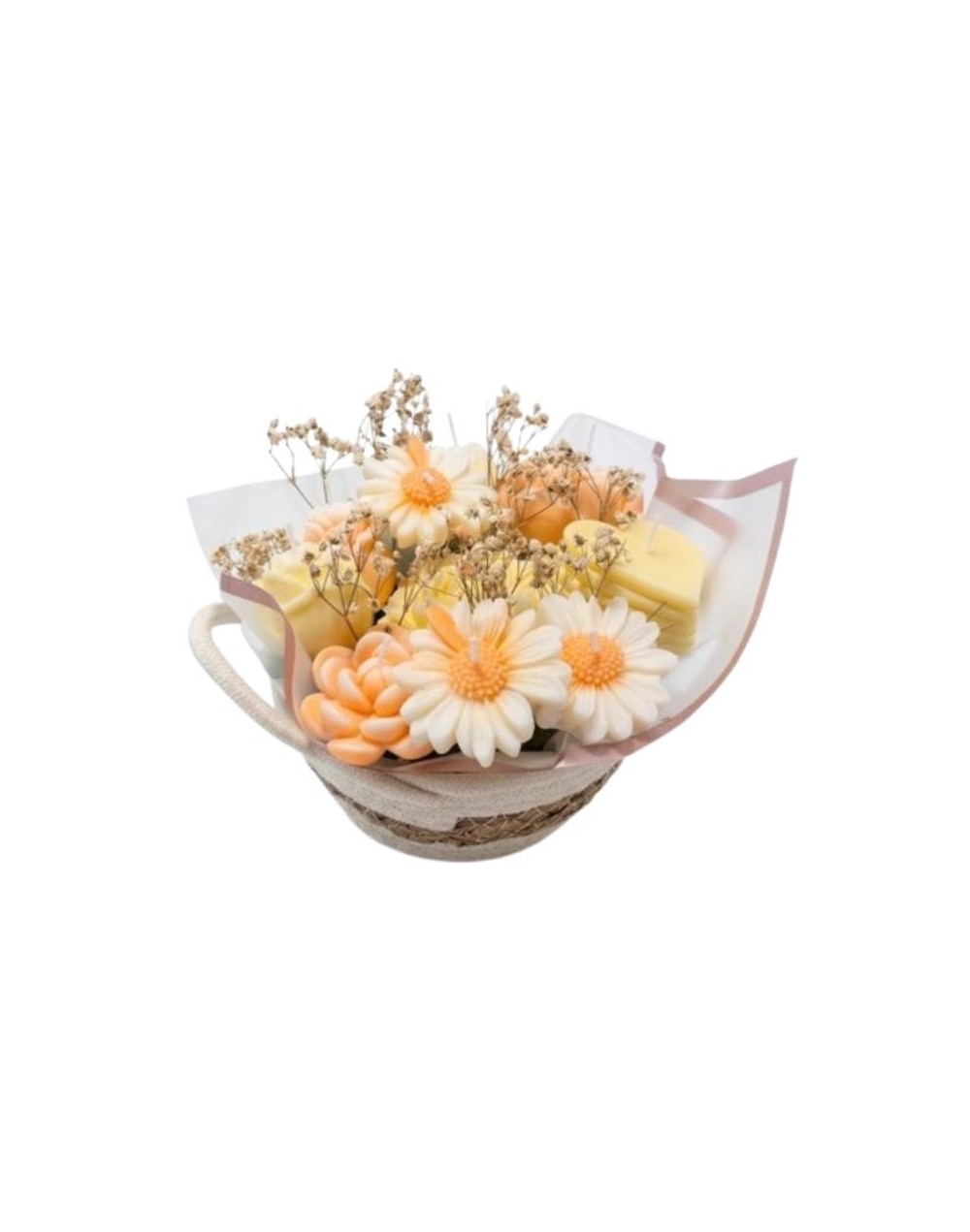 Bouquet Miel – Canasta de velas florales | Armonía'd