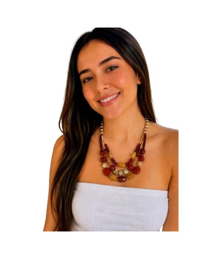 Collar Triple Capa en Resina y Acrílico – Elegancia que Resalta tu Estilo