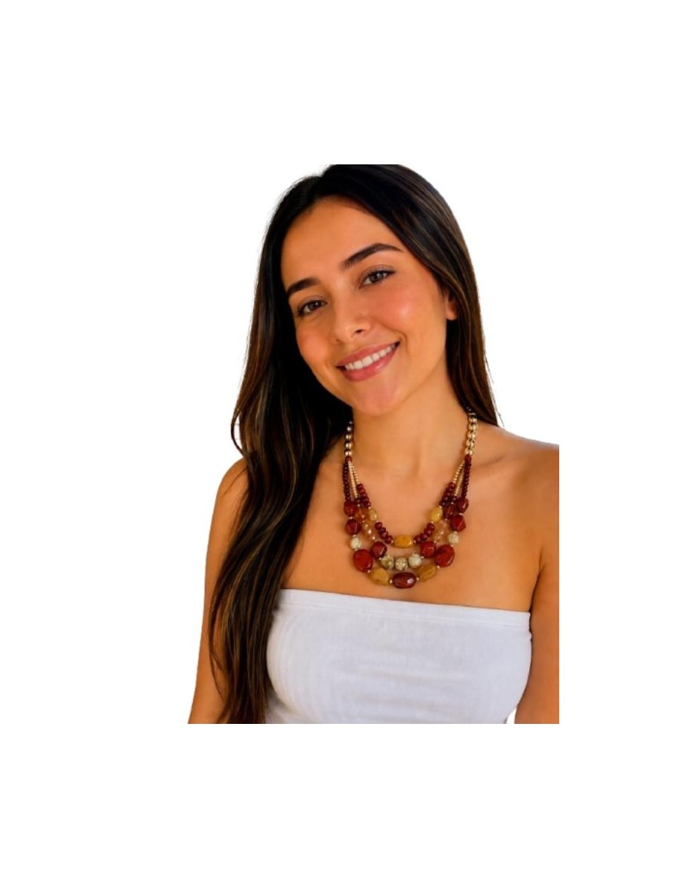 Collar Triple Capa en Resina y Acrílico – Elegancia que Resalta tu Estilo
