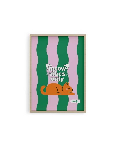 Poster Decorativo de Gatos | Meow Vibes Only – Pineappy
