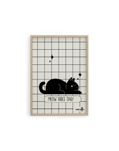Poster Decorativo de Gatos | Meow Vibes Only – Pineappy