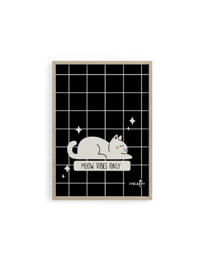 Poster Decorativo de Gatos | Meow Vibes Only – Pineappy