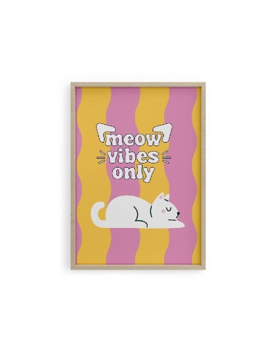 Poster Decorativo de Gatos | Meow Vibes Only – Pineappy