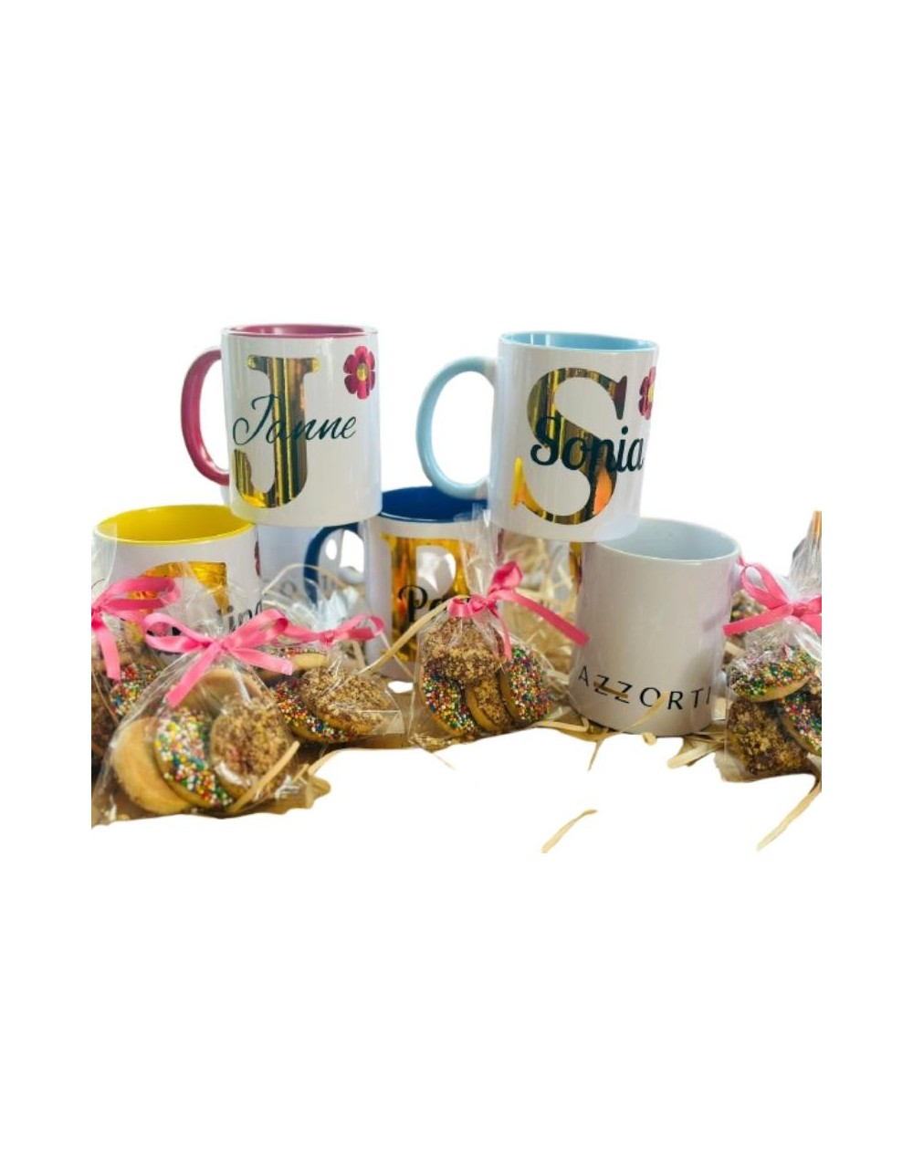 MUG Fondo color personalizado con vinilo + galletas 