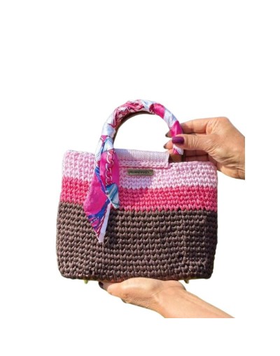 Bolso Tricolor con Pañoleta Decorativa