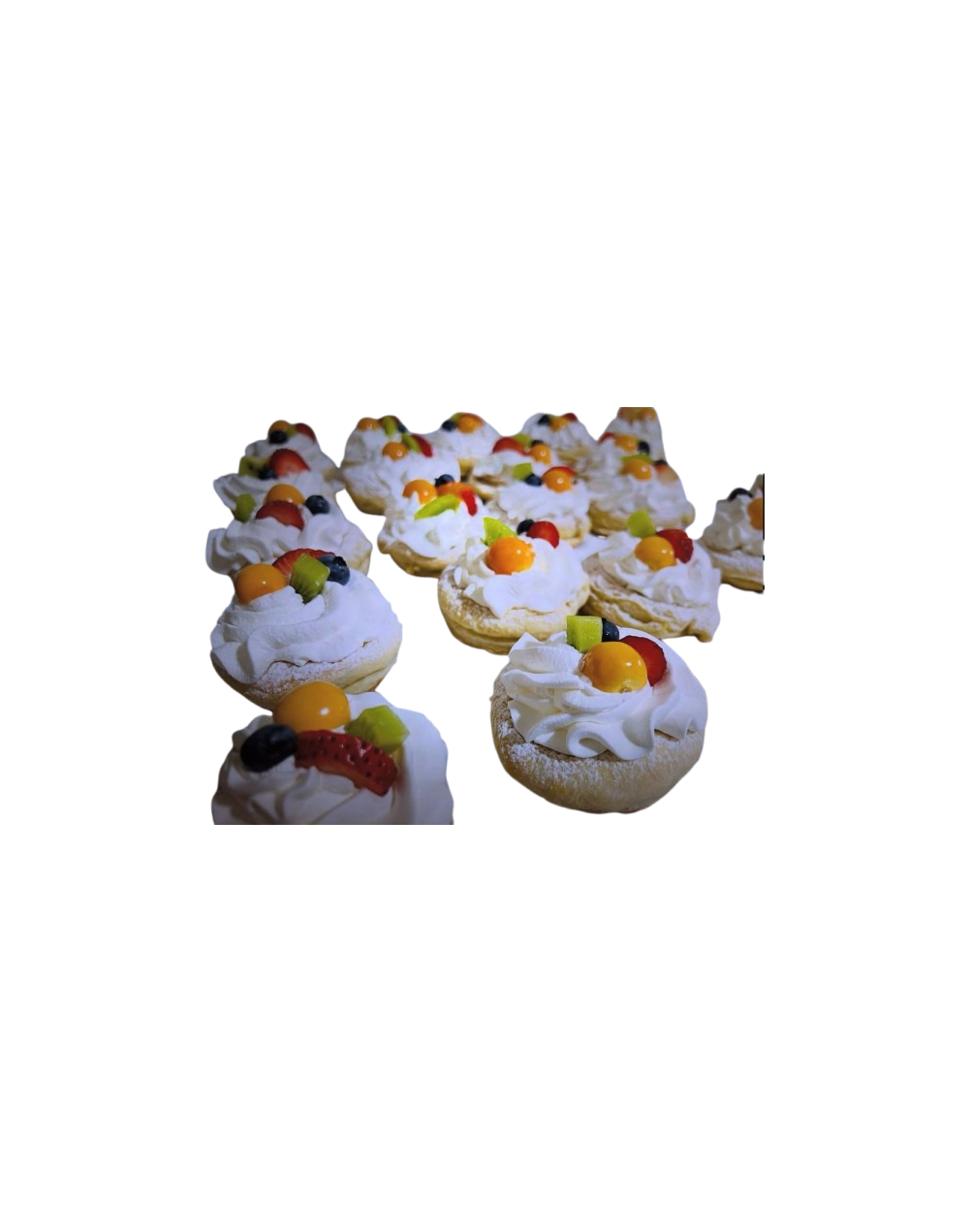 Canastas de frutas en base de hojaldre