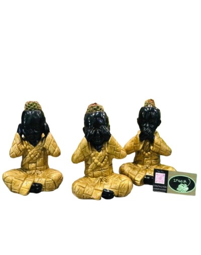 Ceramica decorativa de las tres gracias con suculentas
