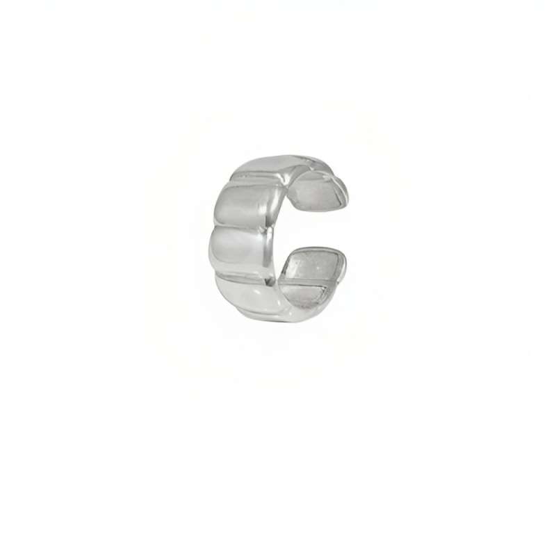 Arete earcuff rectangulos plata 925 ajustable
