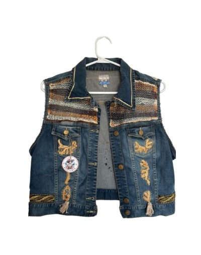 Chaleco Denim Artesanal Boho