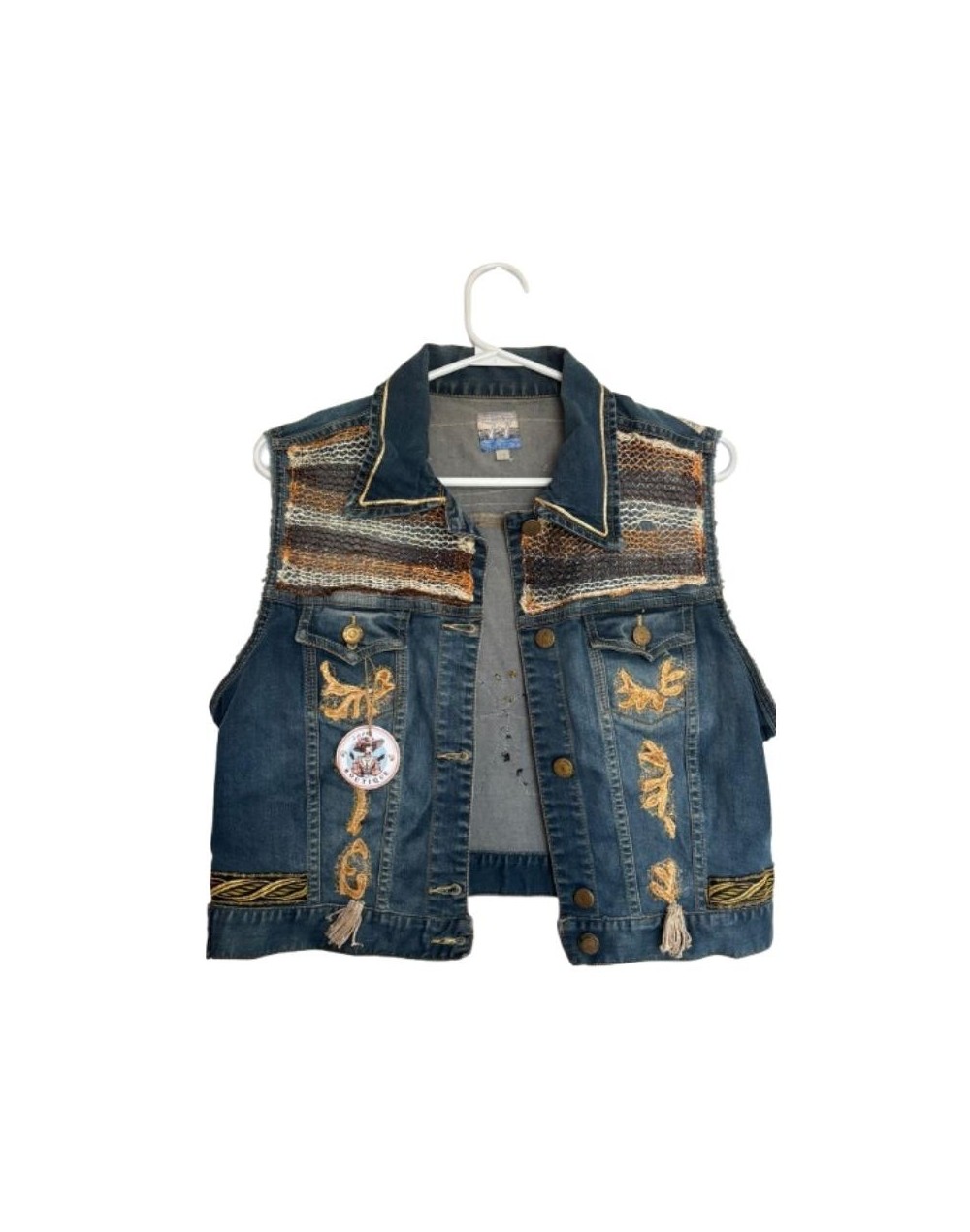 Chaleco Denim Artesanal Boho