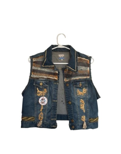 Chaleco Denim Artesanal Boho