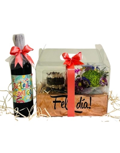 Lonchera cristal con vino personalizado
