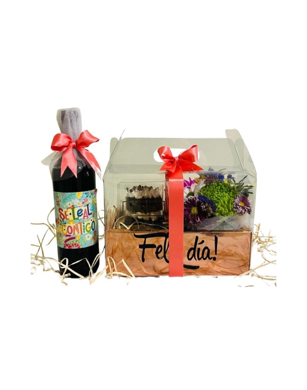 Lonchera cristal con vino personalizado