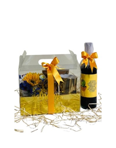 Lonchera cristal con vino personalizado