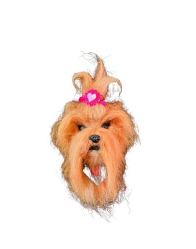 Retrato de mascota en tecnica felting needle