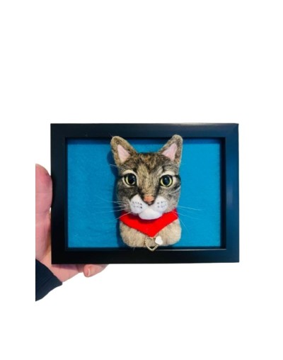 Retrato de mascota en tecnica felting needle