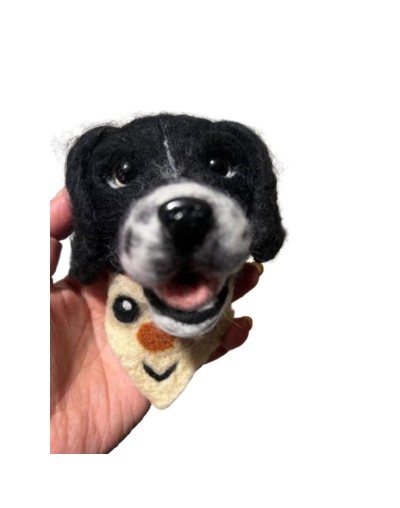 Retrato de mascota en tecnica felting needle
