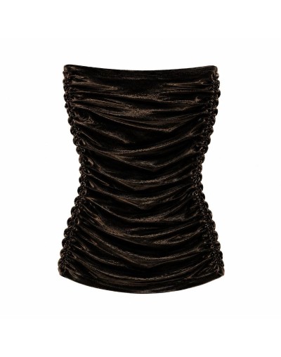 Blusa Top negro terciopelo estraple