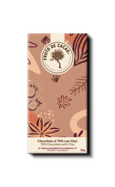 Barra de chocolate al 70% con Chai 30g