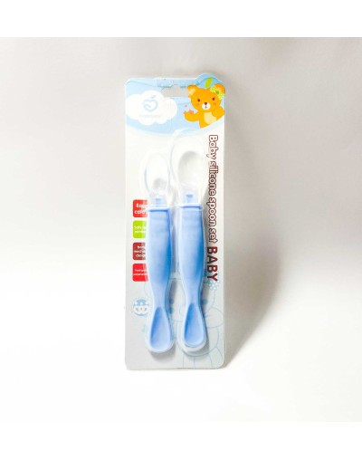 Set de cucharas en silicon x 2 para bebé