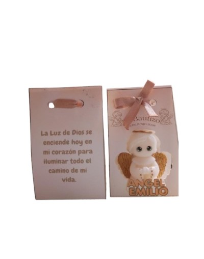 Vela de Ángel Personalizada para Bautizo | Recuerdo Artesanal | Velalieth