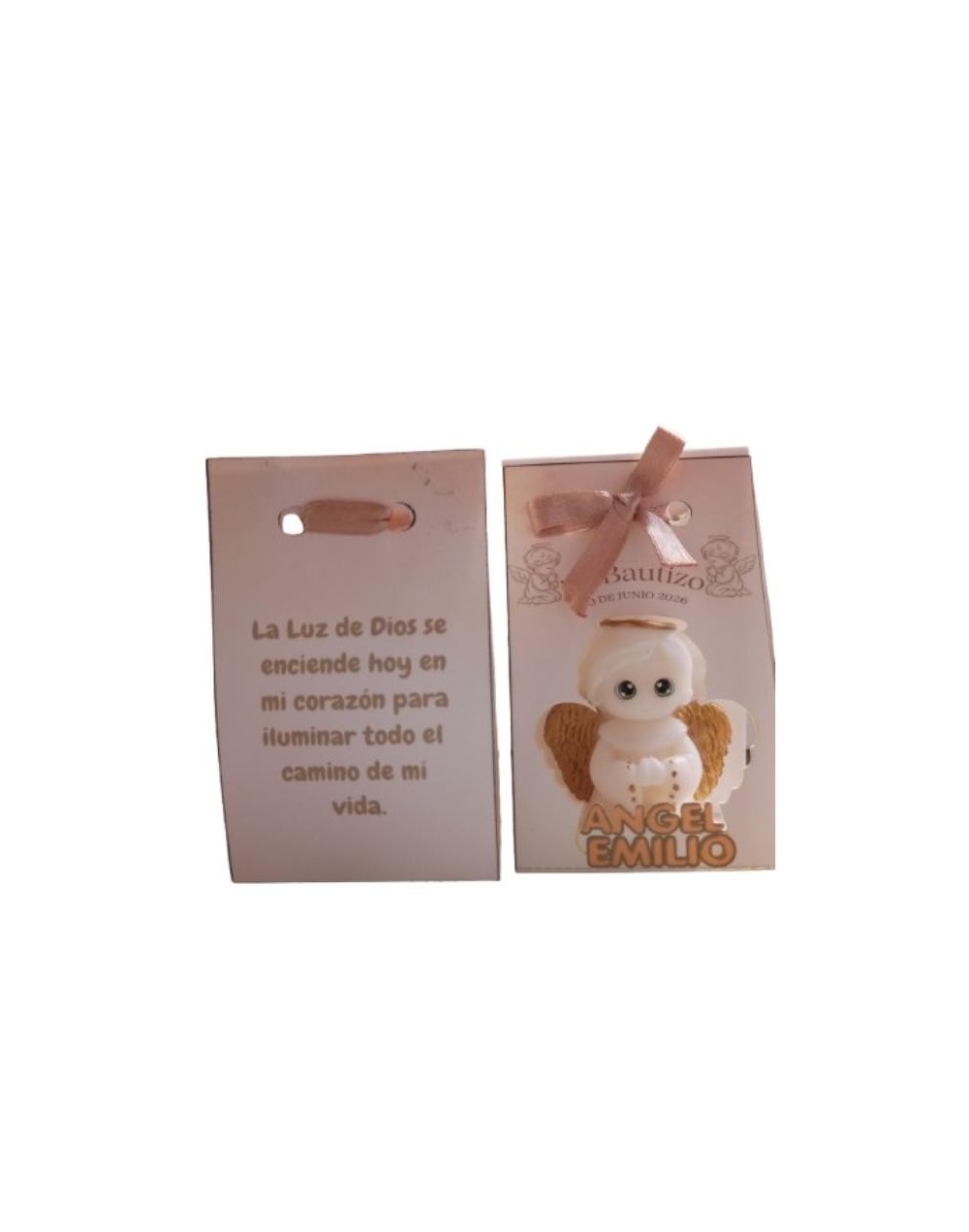 Vela de Ángel Personalizada para Bautizo | Recuerdo Artesanal | Velalieth
