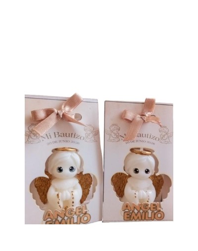 Vela de Ángel Personalizada para Bautizo | Recuerdo Artesanal | Velalieth
