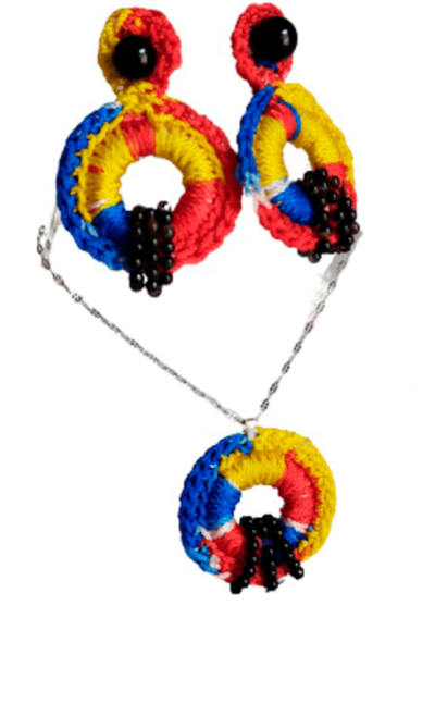 Set en técnica crochet colombia con ónix