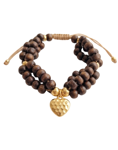 Pulsera Madera y corazón
