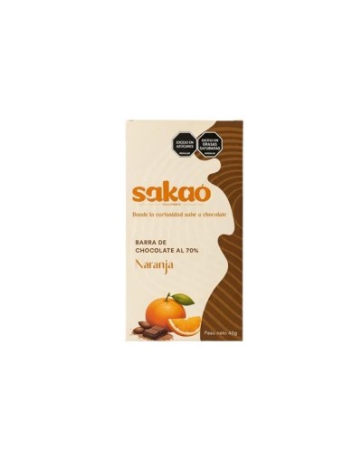 Barra de Chocolate 70% Cacao Naranja