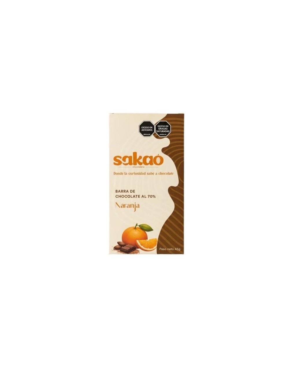 Barra de Chocolate 70% Cacao Naranja