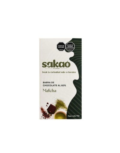 Barra de Chocolate 60% Cacao Matcha y Vainilla