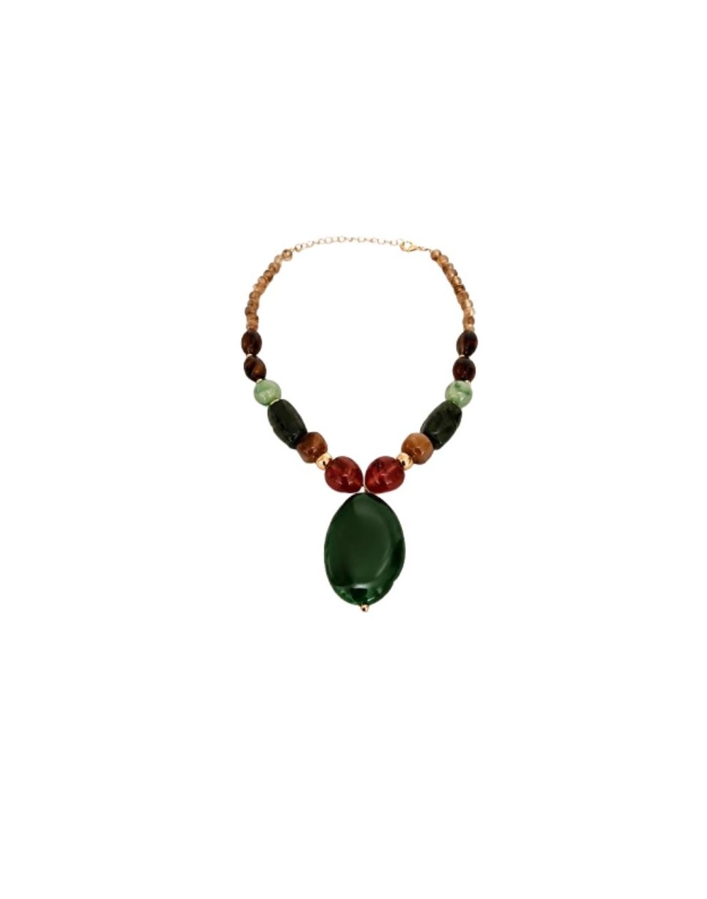 💚 Collar con Dije Verde – Energía, elegancia y protección en una sola pieza 💚