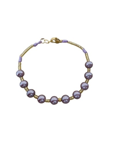 PULSERA EN PERLA MORADA