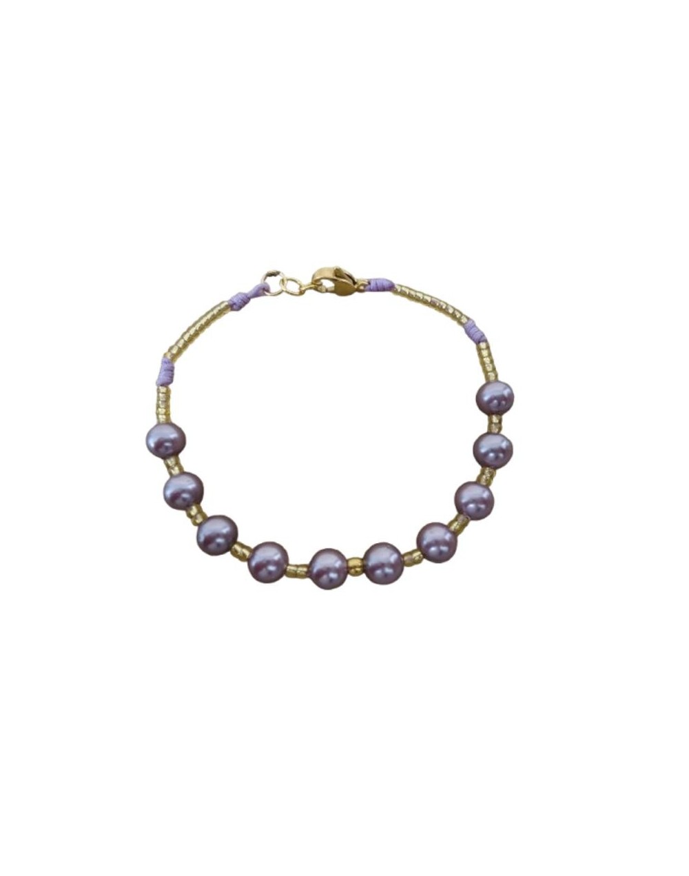 PULSERA EN PERLA MORADA