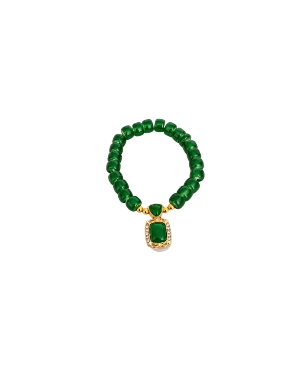 💚 Pulsera Verde con Dije