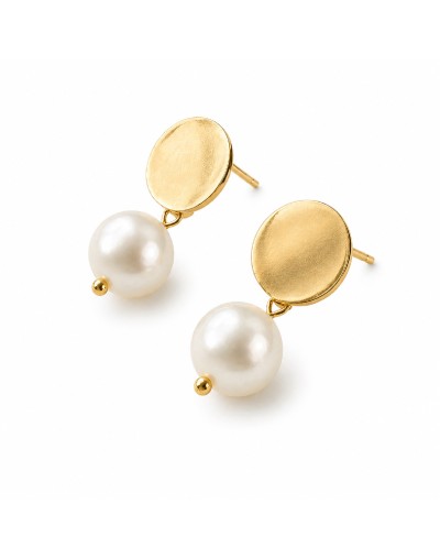 Aretes espejo perla