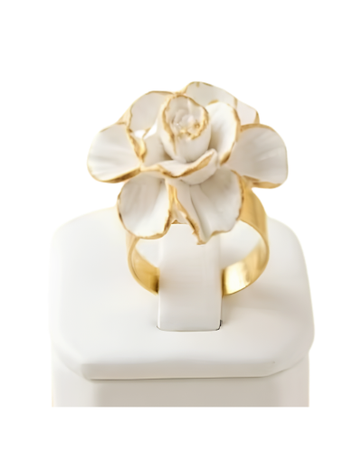 Anillo Flor polimérico pequeño (colores varios)