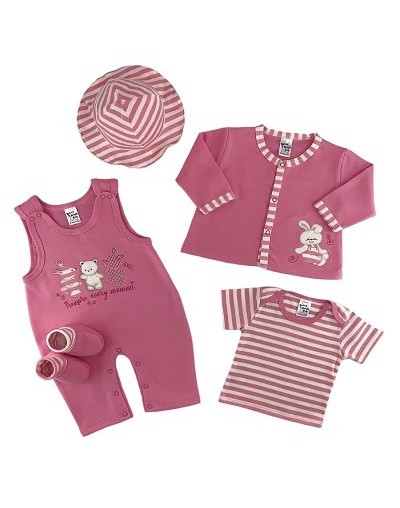 Jumper de 5 piezas rosado