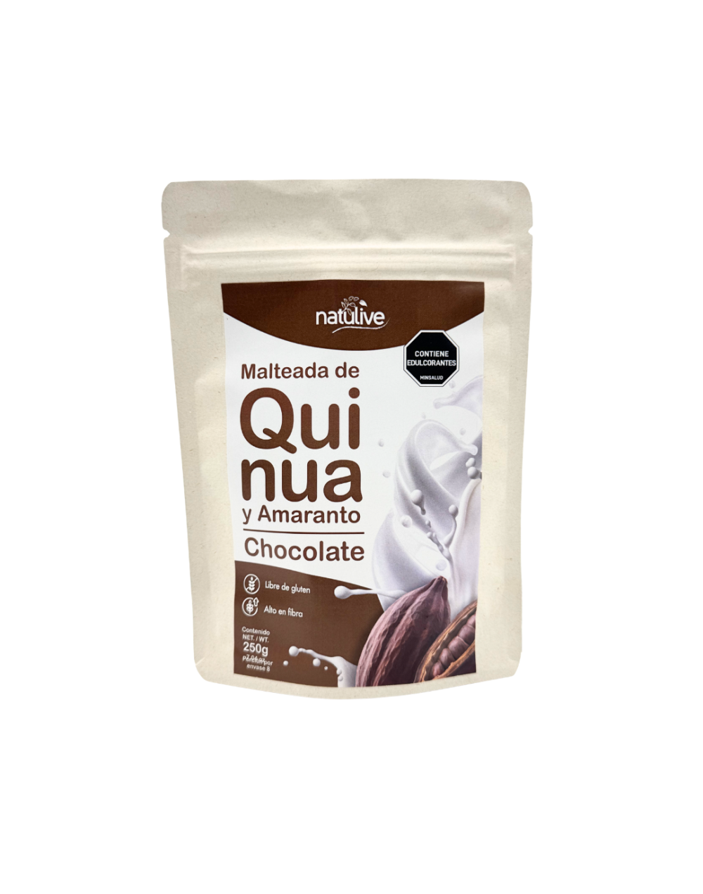 Malteada Quinua, Amaranto, Linaza sabor a Chocolate x 250g