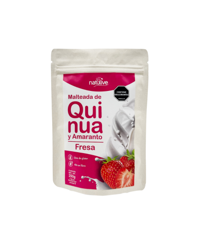 Malteada Quinua, Amaranto, Linaza sabor a Fresa x 250g