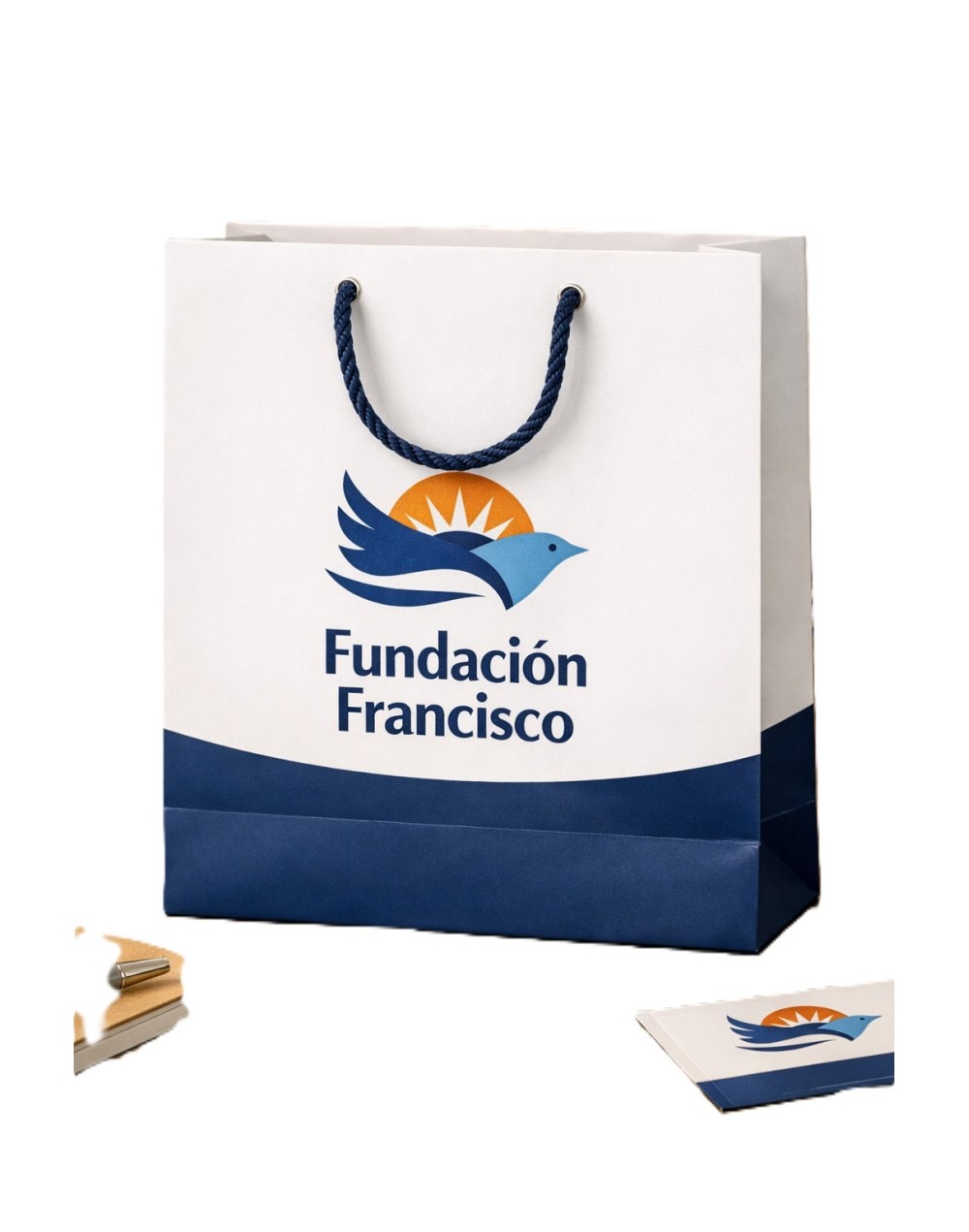  bolsa de papel institucional de la Fundación Francisco