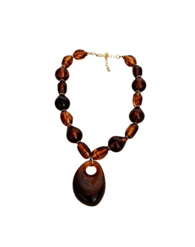 🤎 Collar Café en Resina de Árbol Sagrado 🤎