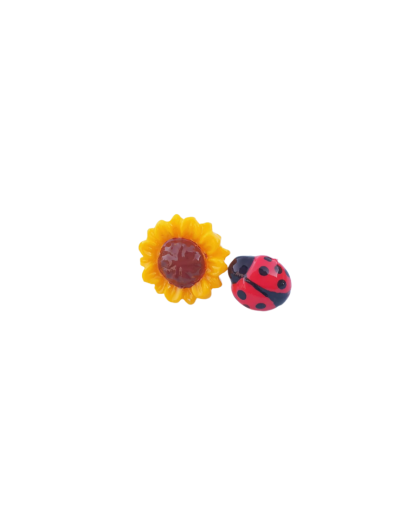 Aretes mariquita girasol