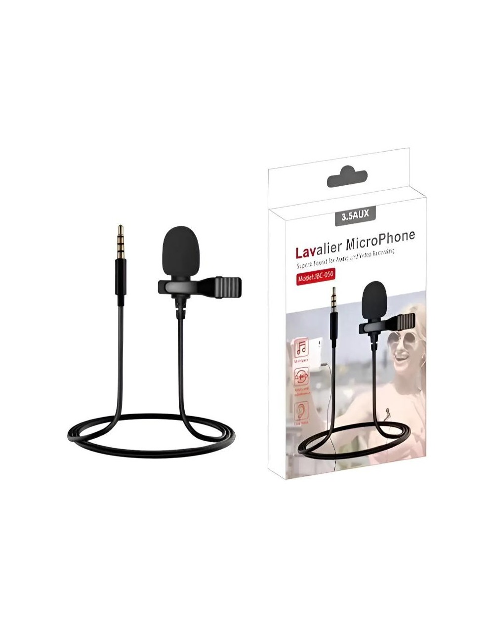 Micrófono Condensador Solapa Alambrico Lavalier Jack 3 5 Aux