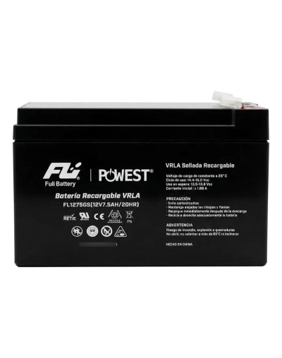 Batería 12v 7 5 Ah Recargable para UPS