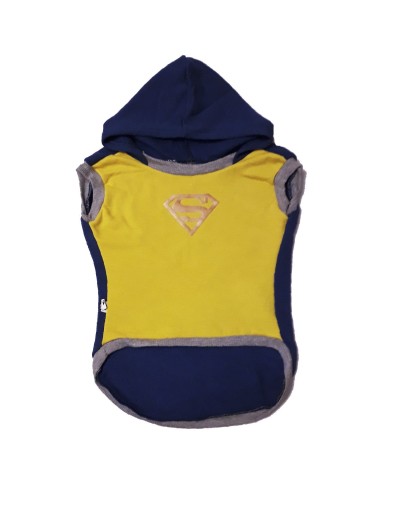 Buso SuperHeroe con Capota Talla L Ref Superman Logo Dorado