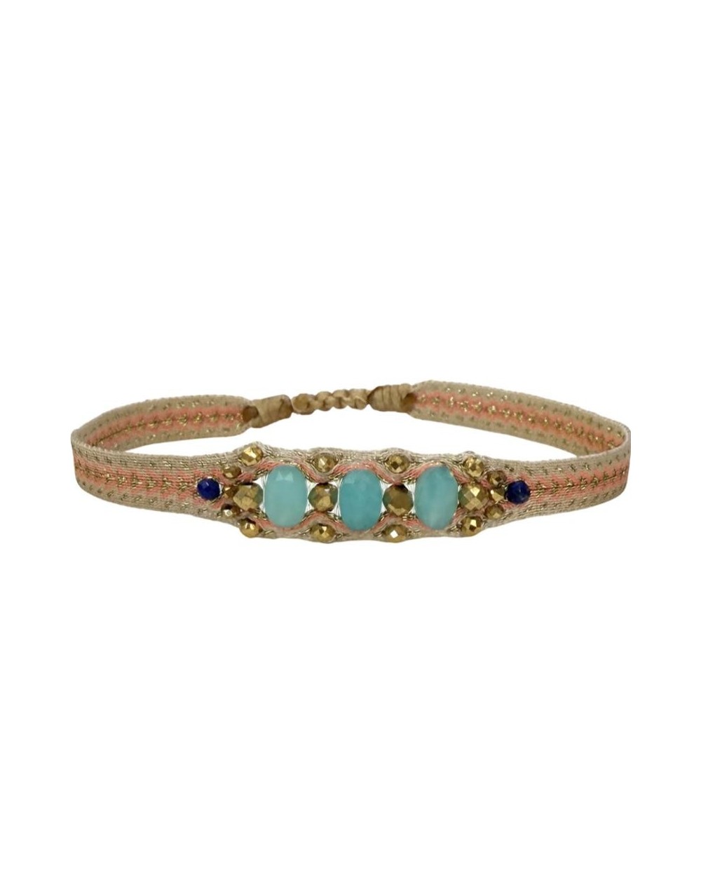 Pulsera Victoria Hecha a Mano Con Piedras de Amazonita.