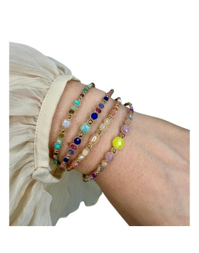 Pulsera Eva Hecha a Mano con Aragonita y Otras Piedras Semipreciosas