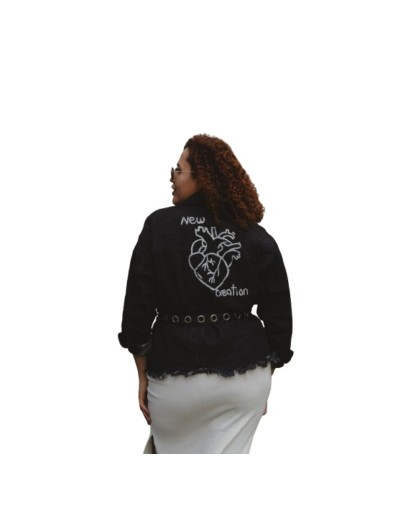 Chaqueta denim corazón